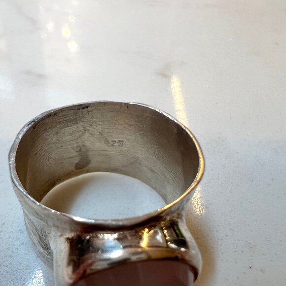 Vintage Rose Quartz Ring Sterling Silver - Picture 4 of 8